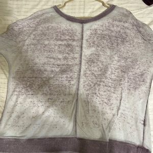 White and purple shirt